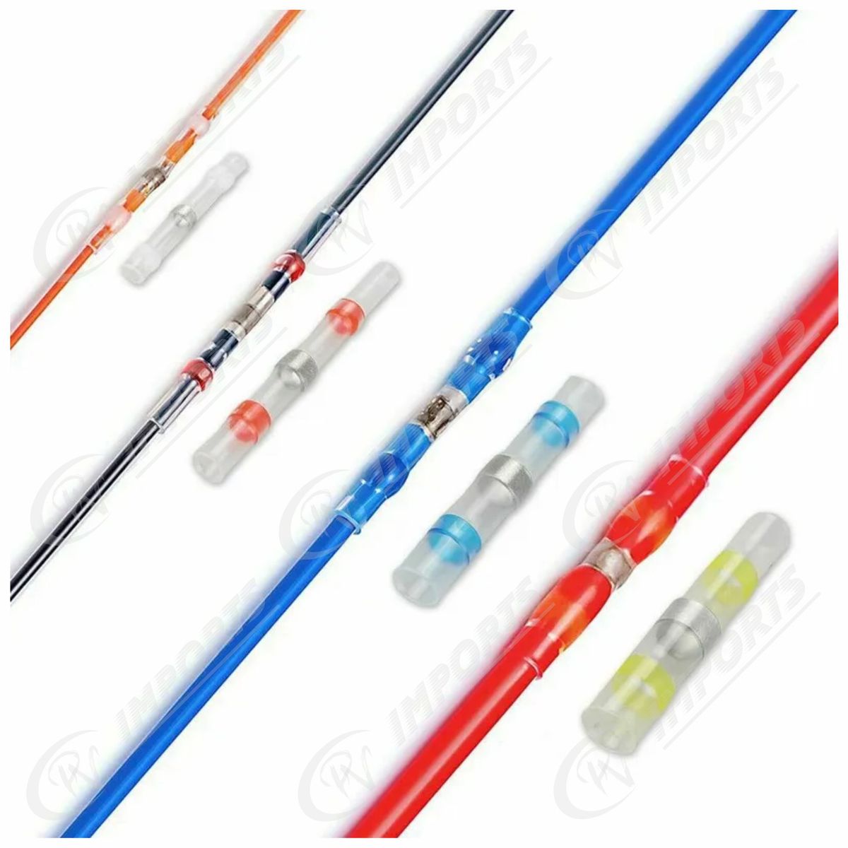 GENERICO - 25 Conector Empalme Eléctrico Termoretráctil Impermeable con Estaño