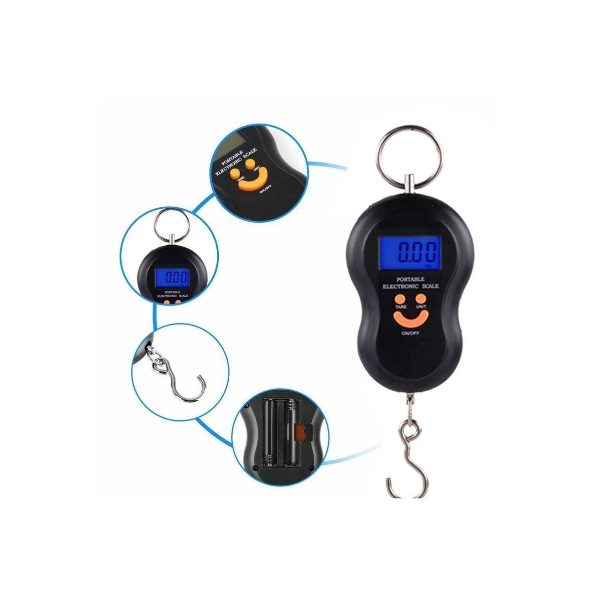 OEM - Balanza Electrónica Digital Viajero de Gancho 50 Kg 10g