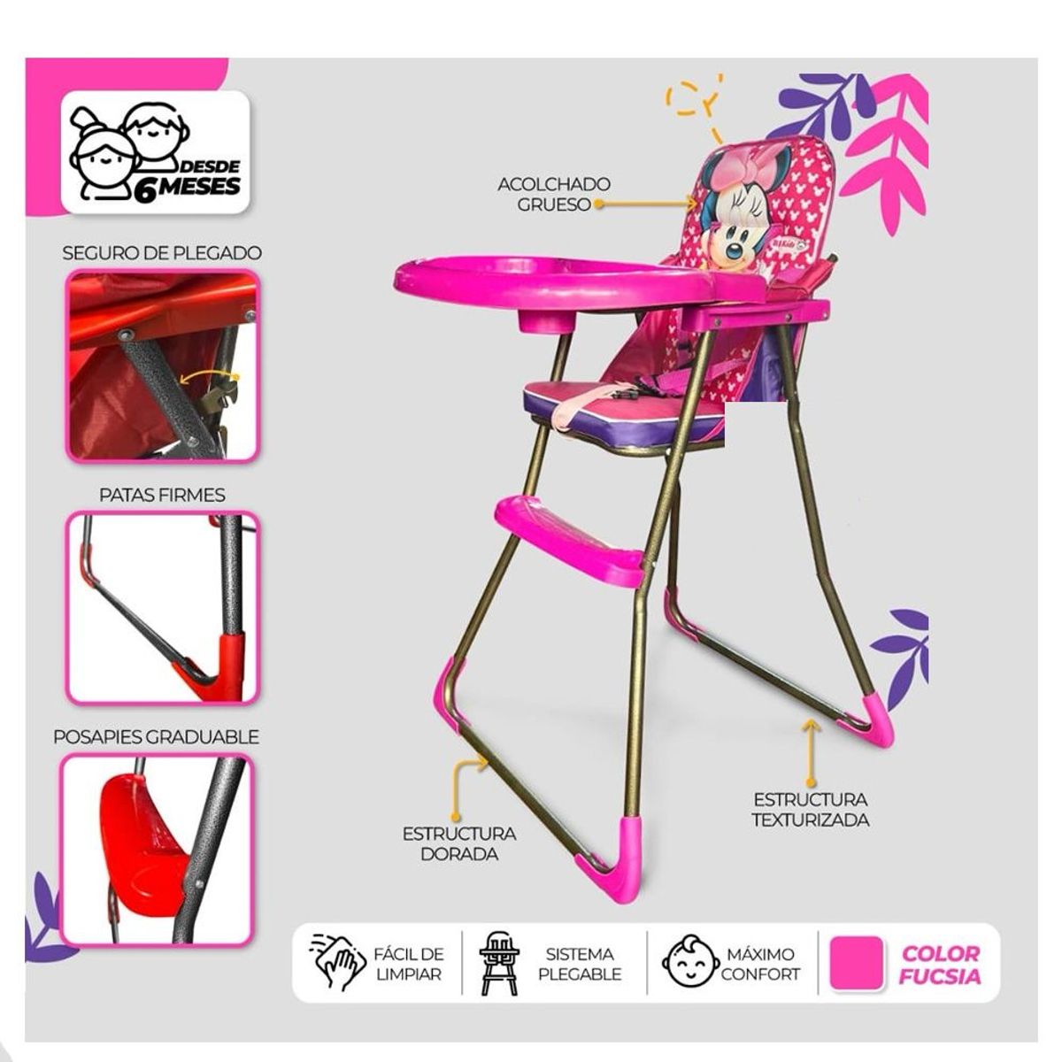 GENERICO - Silla Comedor para Bebes Economico Plegable