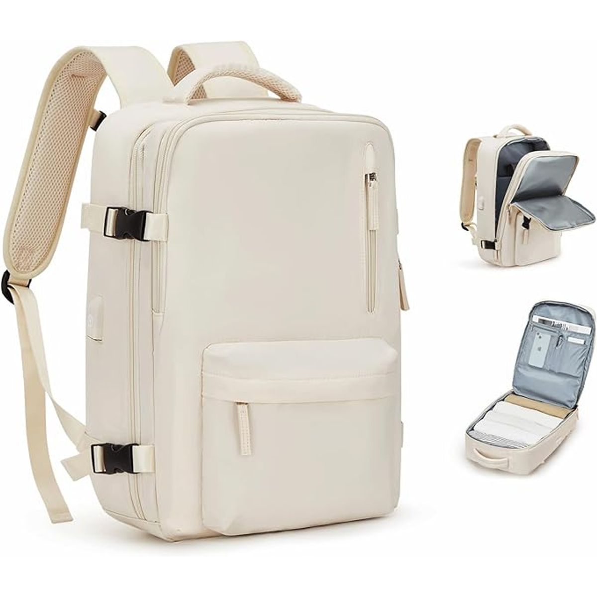 KUZLER - Mochila de Viaje grande tiktok Beige Kuzler RIKS-101B