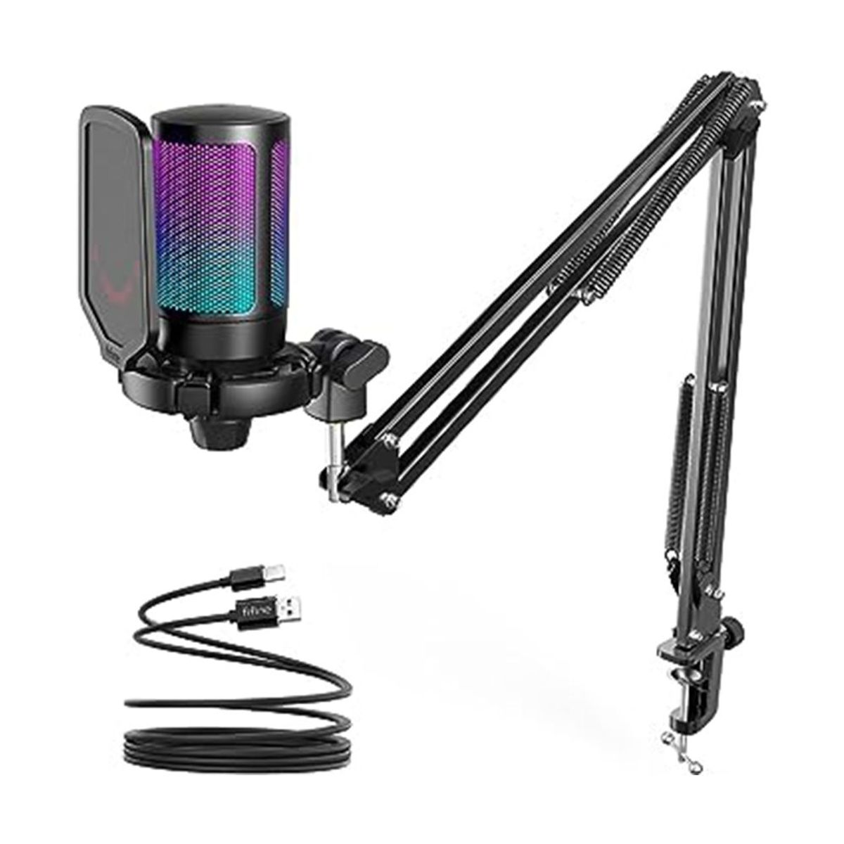 FIFINE - Microfono Fifine A6t Black Soprte De Brazo Rgb Ps45