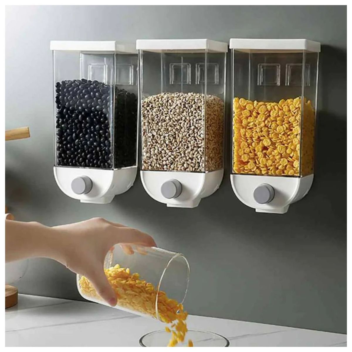 GENERICO - Dispensador de Cereal Menestras de Pared para Cocina