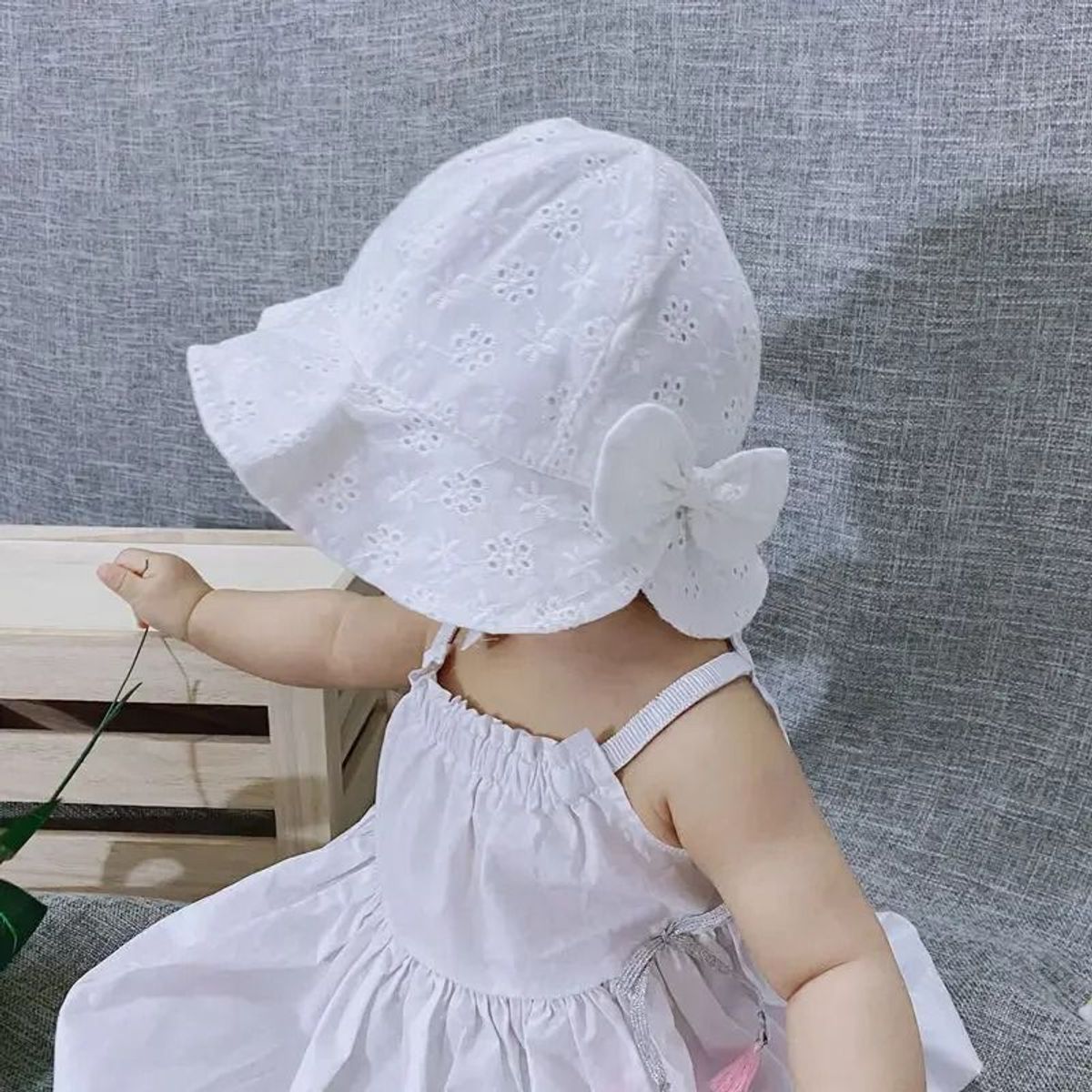KAST PE - Bucket Hat Aitana gorro bebe niña con lazo  48cm: 9 meses a 2 años