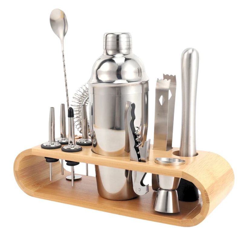 INSPIRA - Juego de Coctelera Kit Barman de Acero Inoxidable 12 piezas