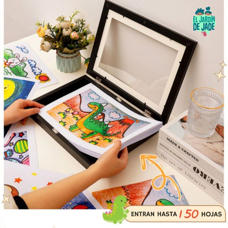 GENERICO - Marco Mágico para Dibujos A3 Negro JARDIN DE JADE