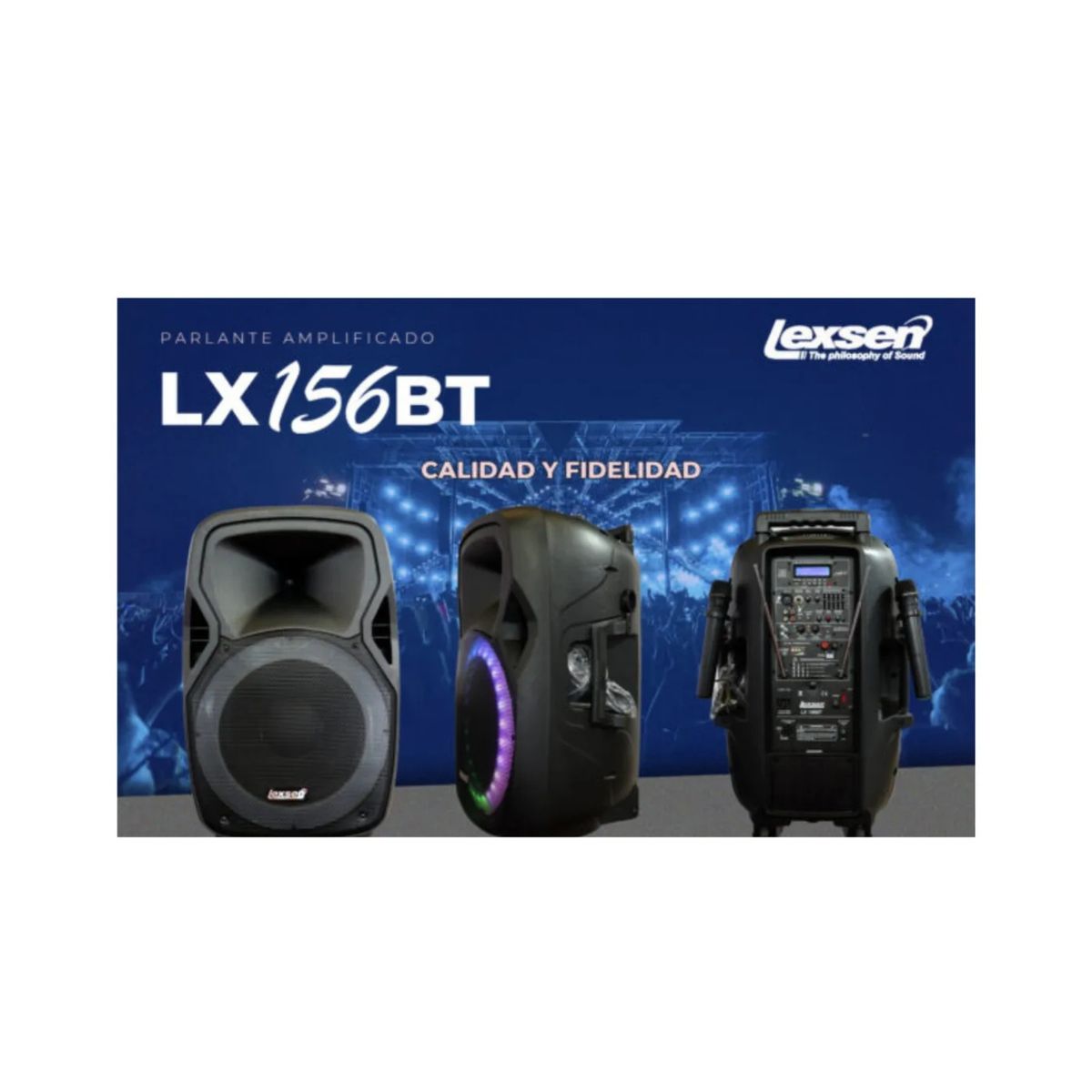 GENERICO - PARLANTE AMPLIFICADO LEXSEN 15 PULGADA + TRIPODE + 2 MICRO INALAMBRICO