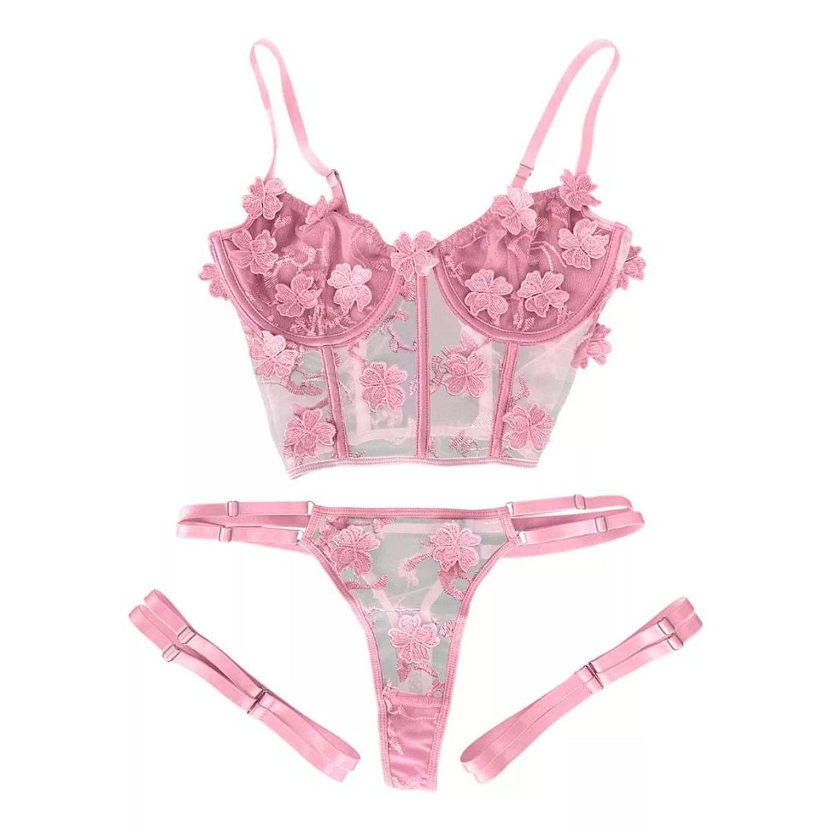 GENERICO - conjunto de lencería para mujer set de 3 piezas