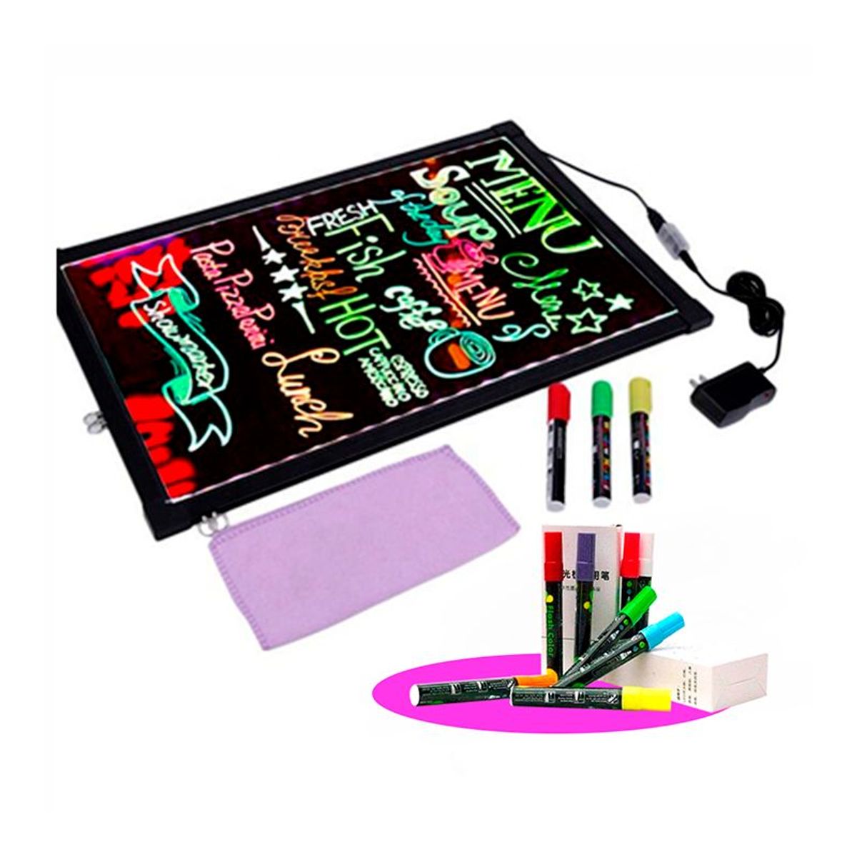 GENERICO - Pizarra luz led tamaño 70 x 50