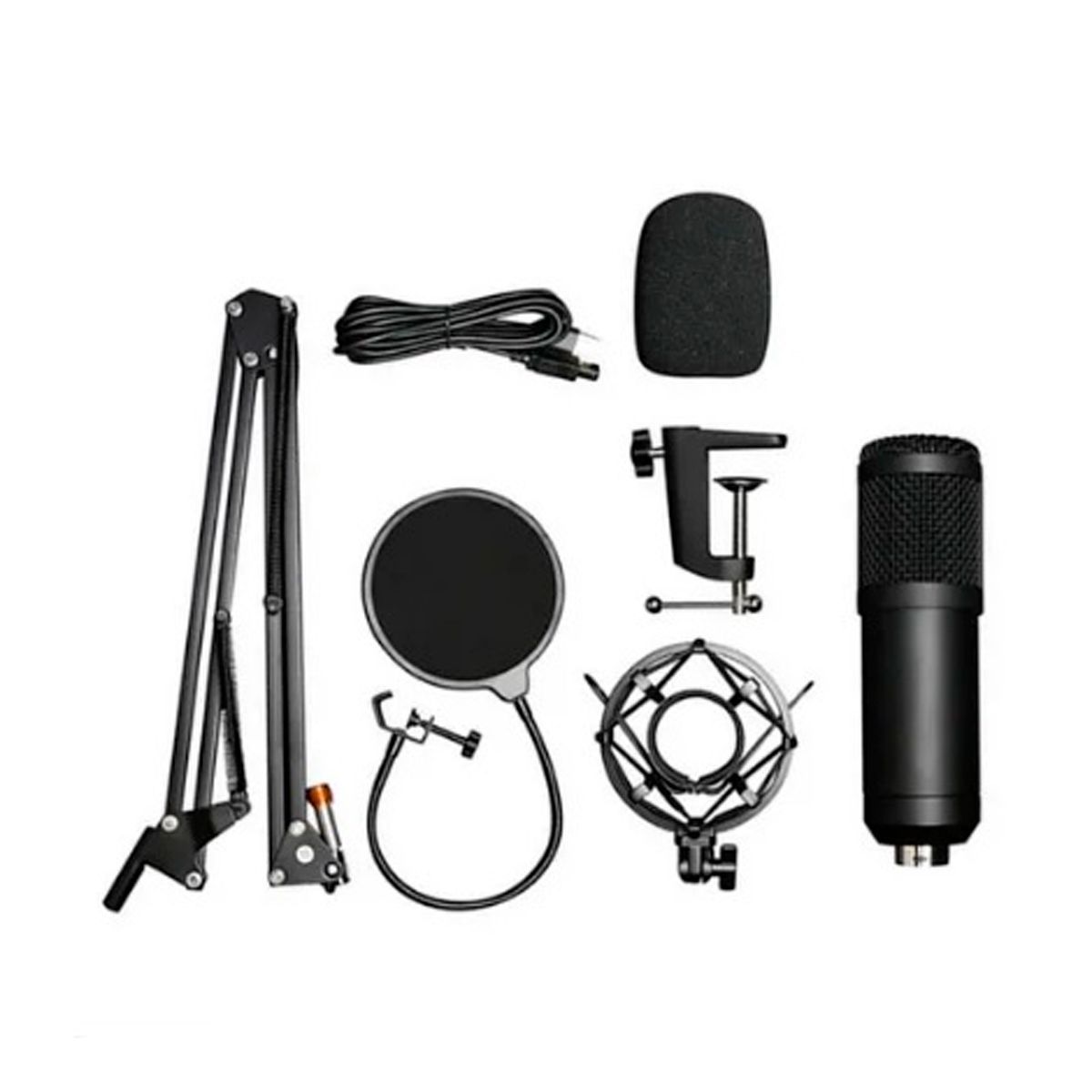 GENERICO - Kit Micrófono Condensador Profesional Con Soporte Y Antipop