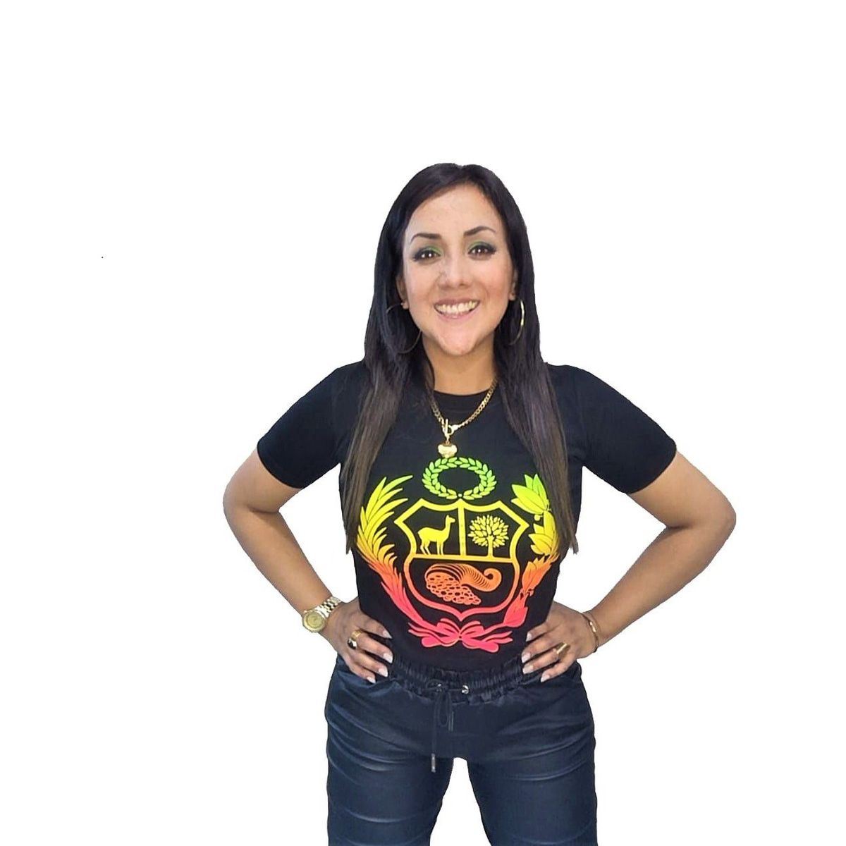 GENERICO - Polo mujer diseño Escudo Nacional  - Nathalie Love It - Negro