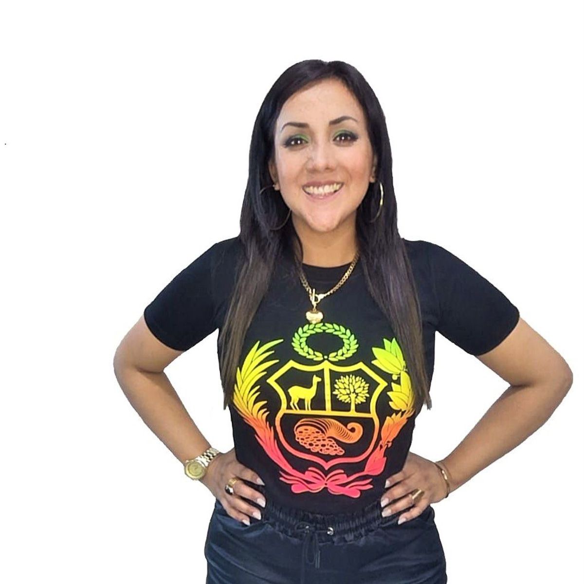 GENERICO - Polo mujer diseño Escudo Nacional  - Nathalie Love It - Negro