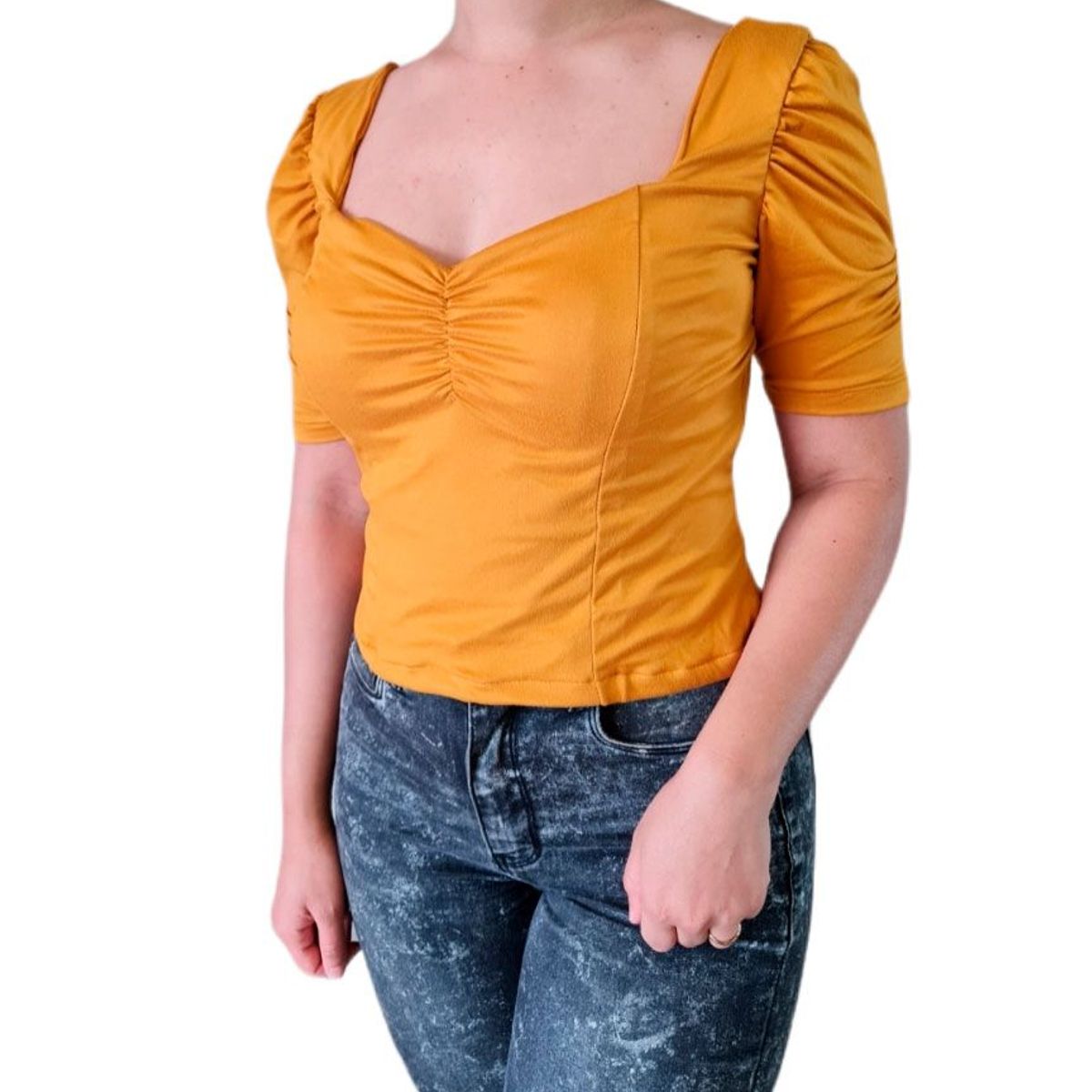 GENERICO - Blusa mujer Mirella  - Mostaza amarillo