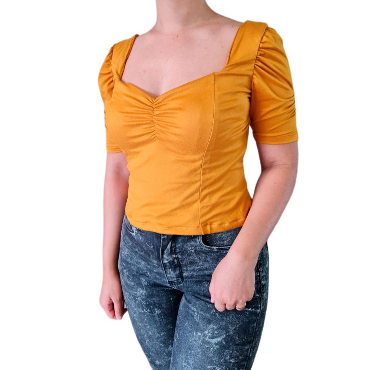 GENERICO - Blusa mujer Mirella  - Mostaza amarillo