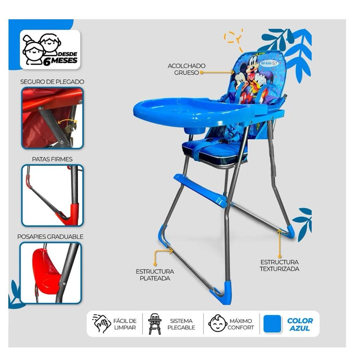 GENERICO - Silla Comedor para Bebes Economico Plegable