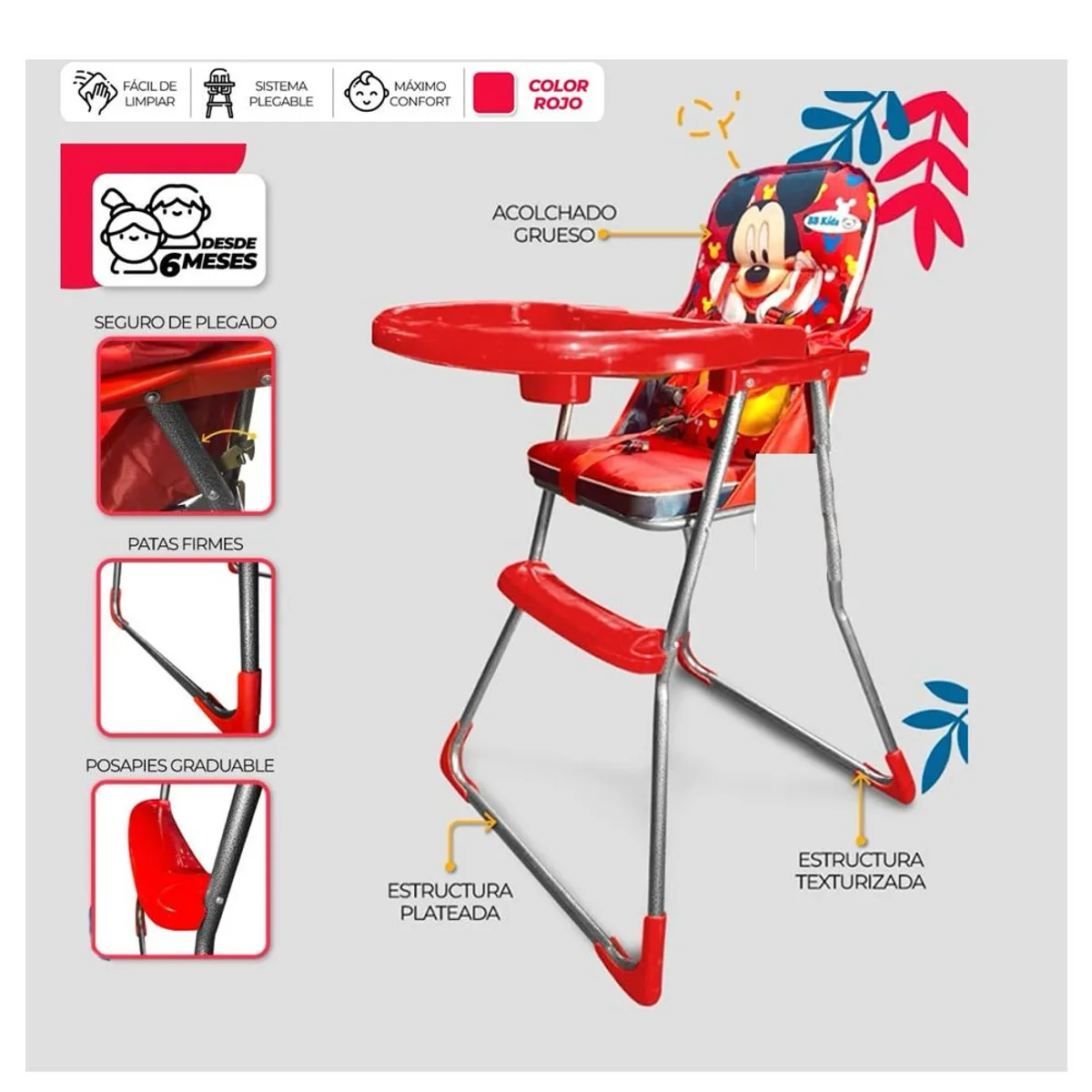 GENERICO - Silla Comedor para Bebes Economico Plegable