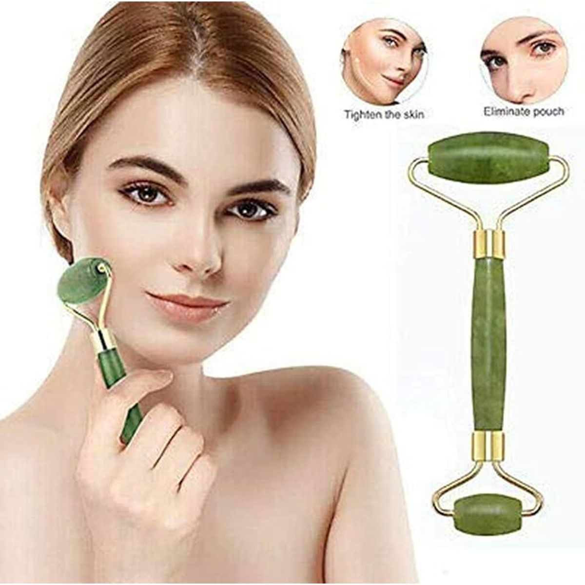 GENERICO - Rodillo Masaje Rostro piedra jare verde