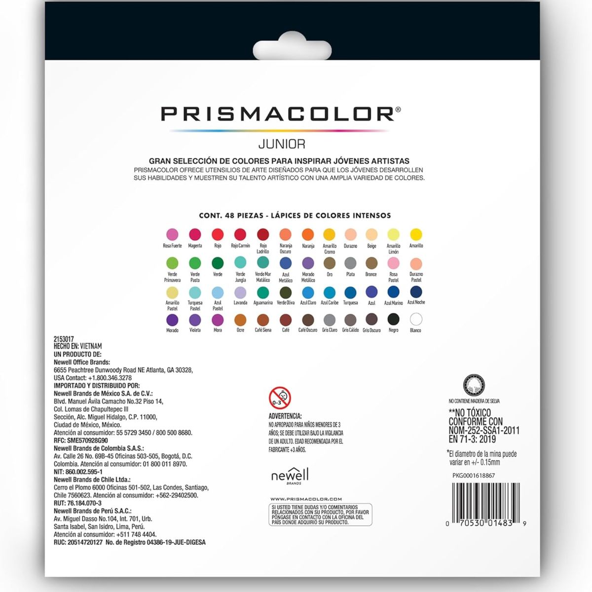 PRISMACOLOR - Colores Prismacolor Junior 48ct Pastel y Metálicos