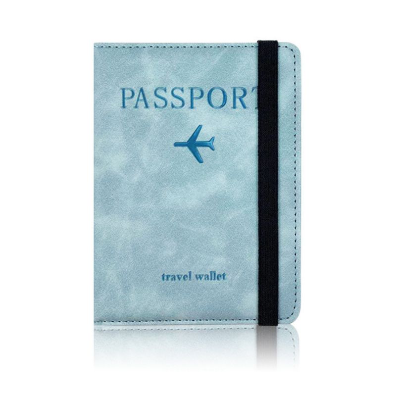 KAST PE - Porta Pasaporte Travel Wallet Modelo RFID BLOCKING - Celeste