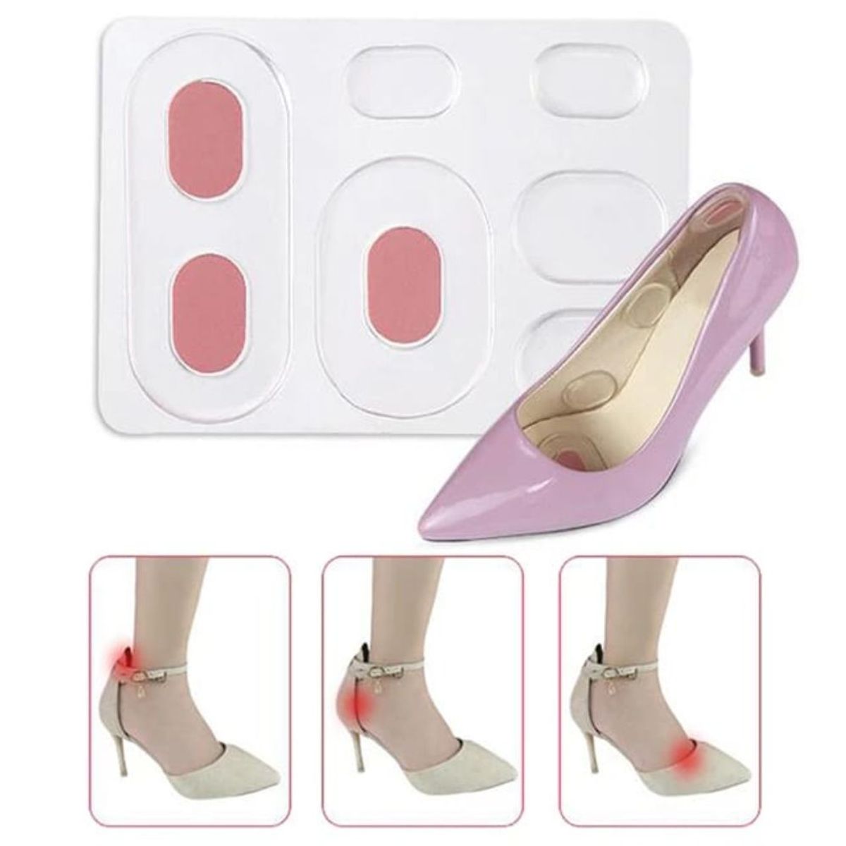GENERICO - Almohadilla  Plantilla de Gel Silicona 6 pcs para Zapatos