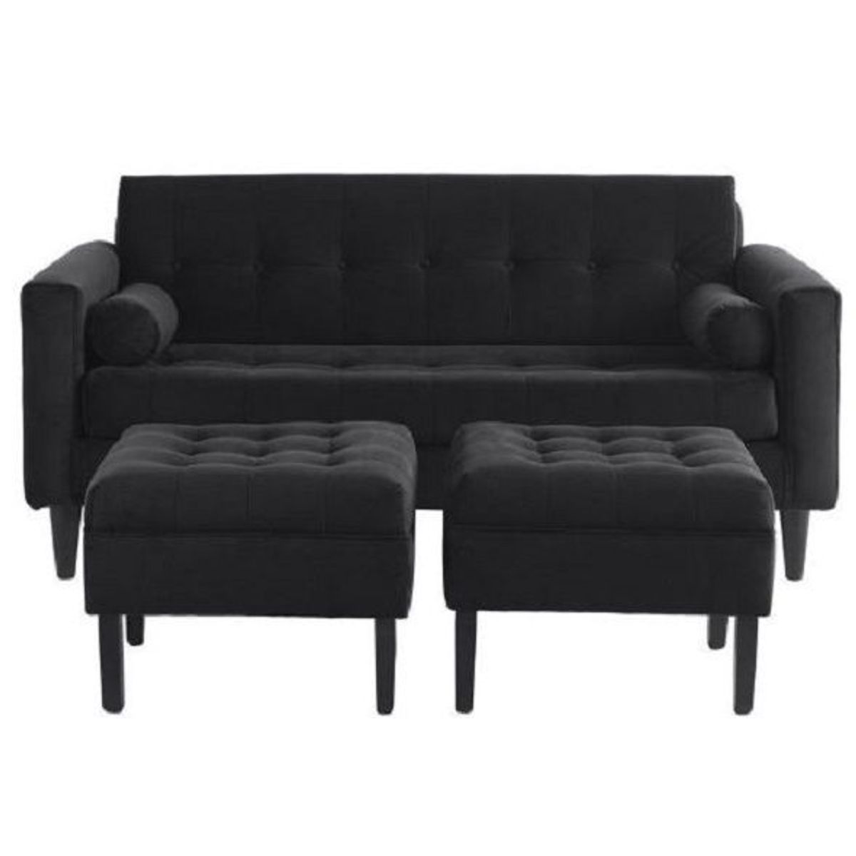 MOBILIARI - MOBILIARI SALA 2 + 2 PUFF MAZE - NEGRO