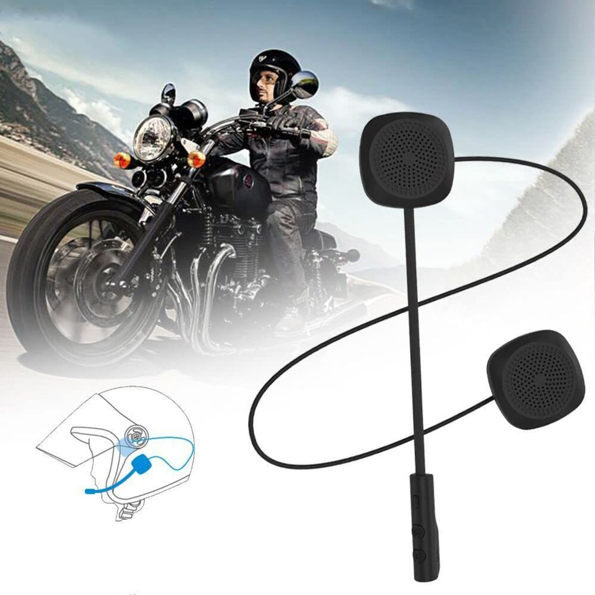 GENERICO - Audifono Para Moto Bluetooth Con Microfono  Casco Moto