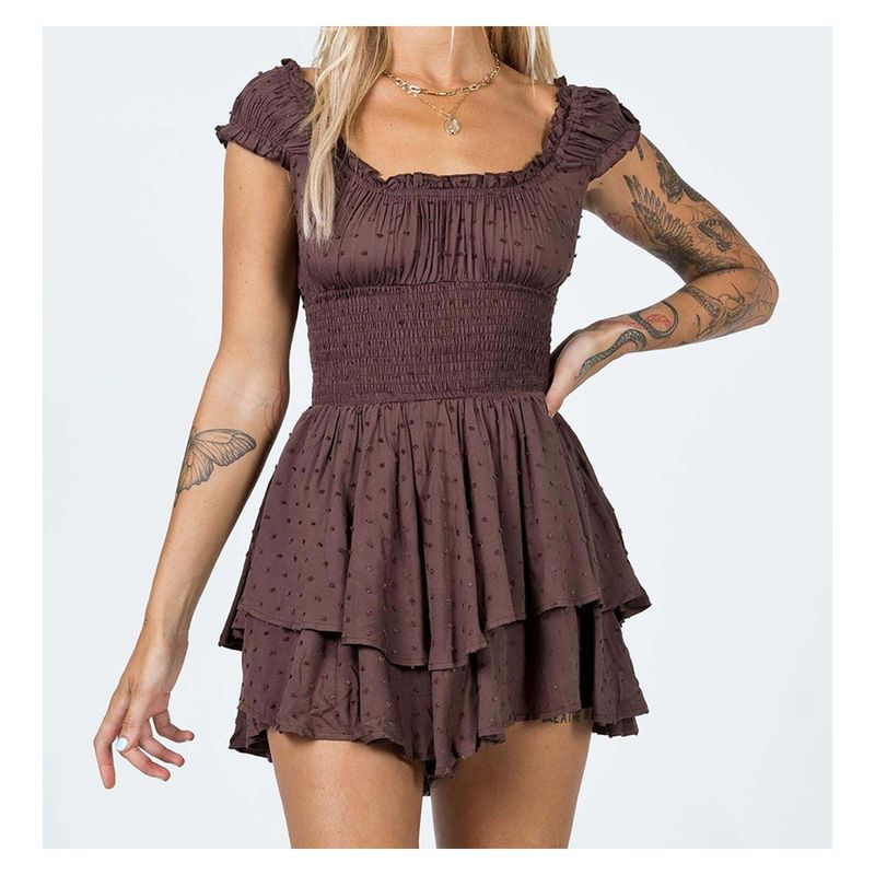 42AROZINA - Vestido de verano con hombros descubiertos