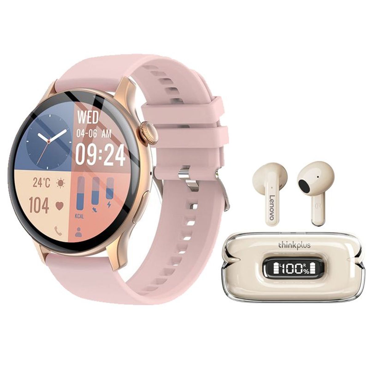 LENOVO - Lenovo X15 II De Audífonos tws-Blanco y Toumi Watch GT-H8-Rosa