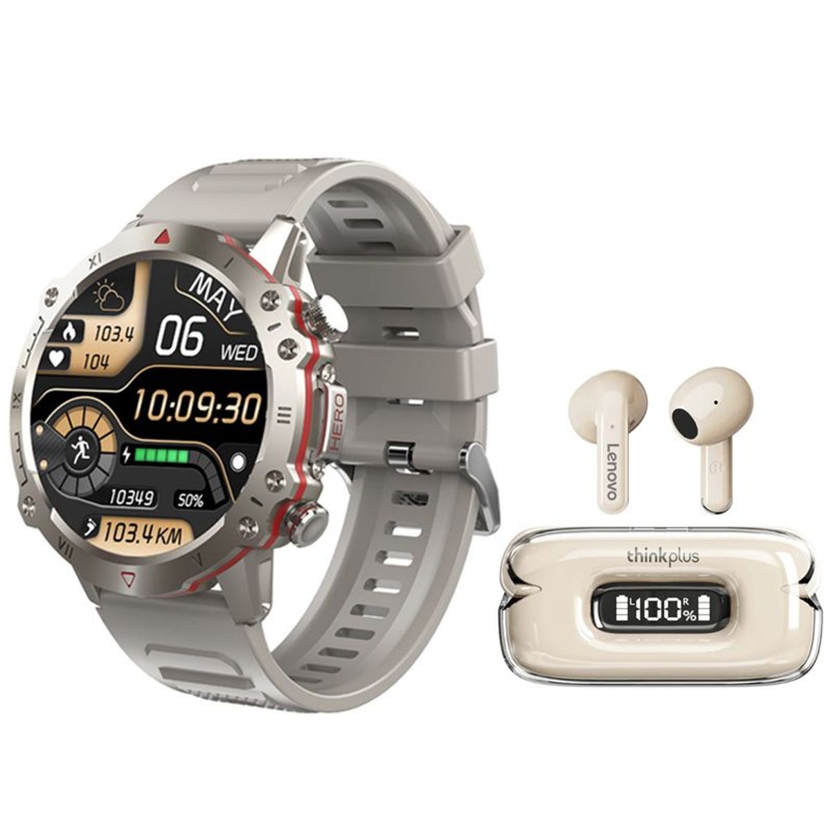 LENOVO - Lenovo X15 II De Audífonos tws-Blanco y Toumi Watch GT-D-Dorado
