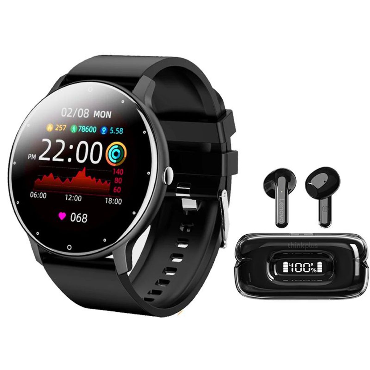 LENOVO - Lenovo X15 II De Audífonos tws-Negro y Toumi Watch Fit 2-Negro