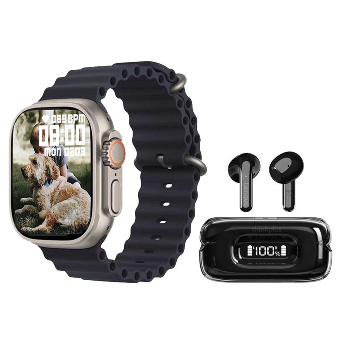 LENOVO - Lenovo X15 II De Audífonos-Negro y Toumi Watch S9 PRO ULTRA-Negro