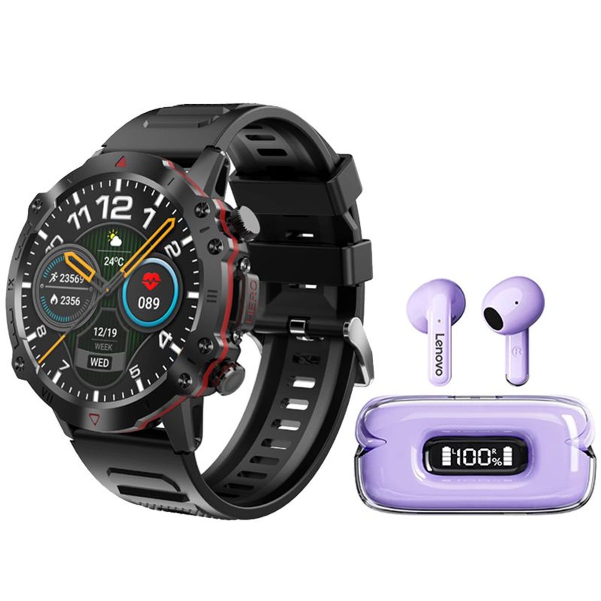 LENOVO - Lenovo X15 II De Audífonos tws-Morado y Toumi Watch GT-D-Negro