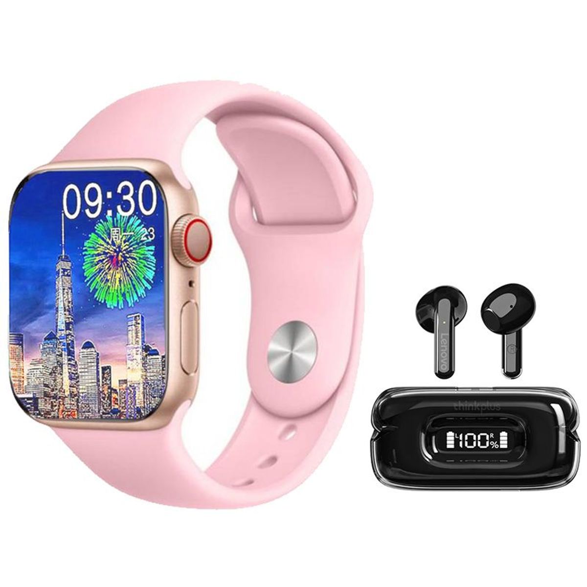 LENOVO - Lenovo X15 II De Audífonos tws-Negro y Toumi Watch S9 PRO MAX-Rosa