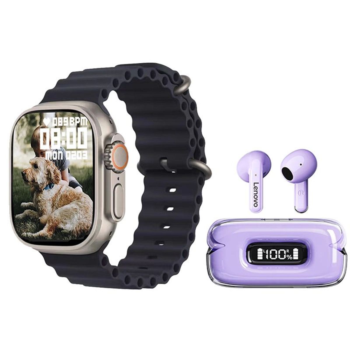 LENOVO - Lenovo X15 II De Audífonos-Morado y Toumi Watch S9 PRO ULTRA-Negro