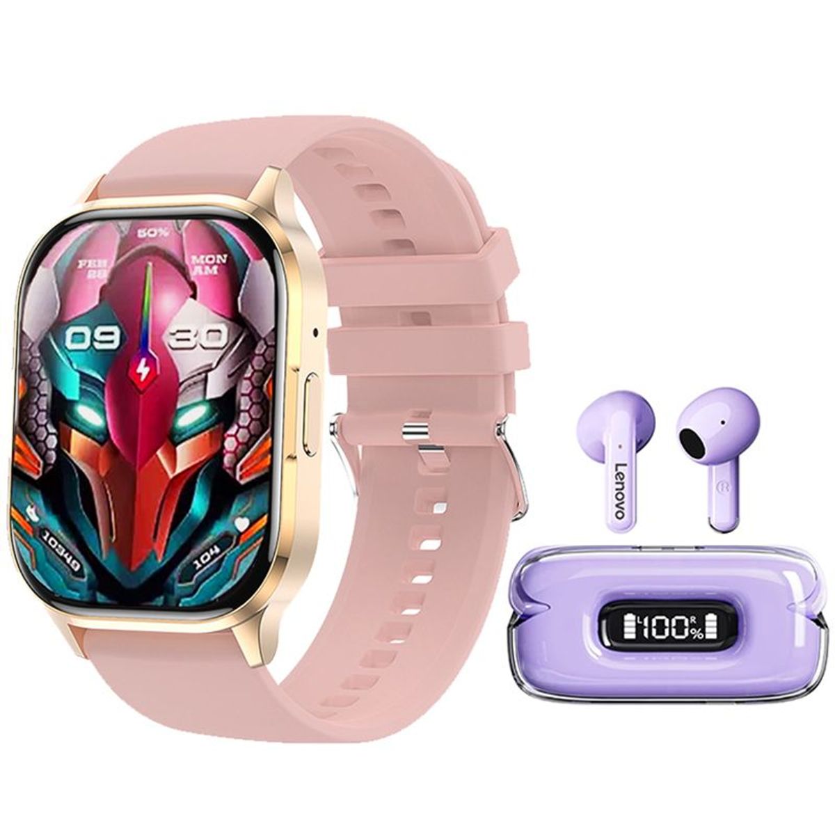LENOVO - Lenovo X15 II De Audífonos tws-Morado y Toumi Watch GT-W-Rosa