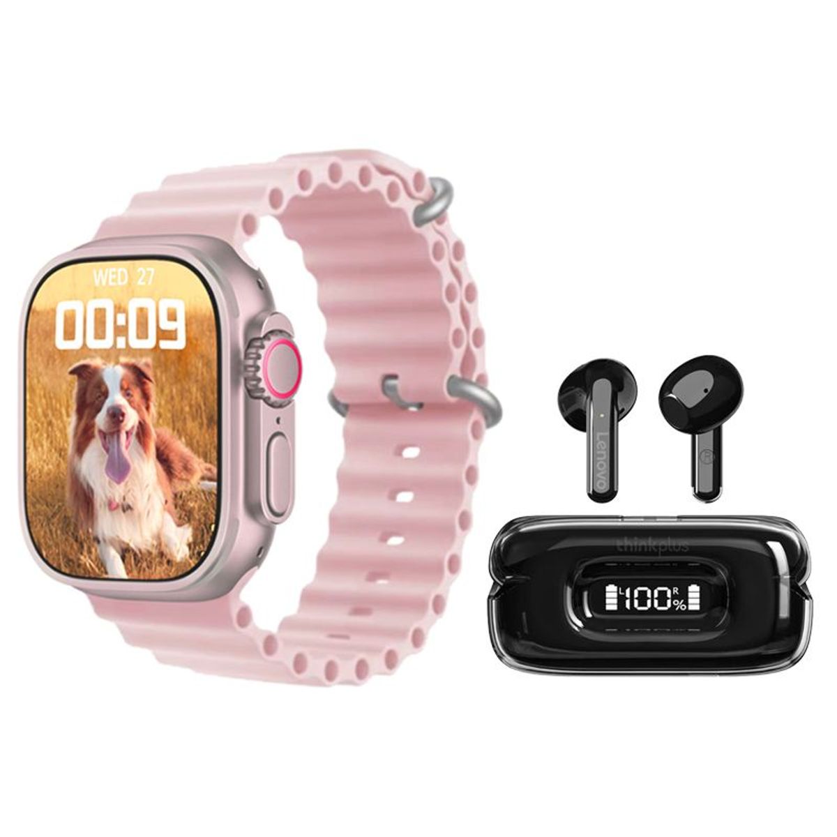 LENOVO - Lenovo X15 II De Audífonos-Negro y Toumi Watch S9 PRO ULTRA-Rosa