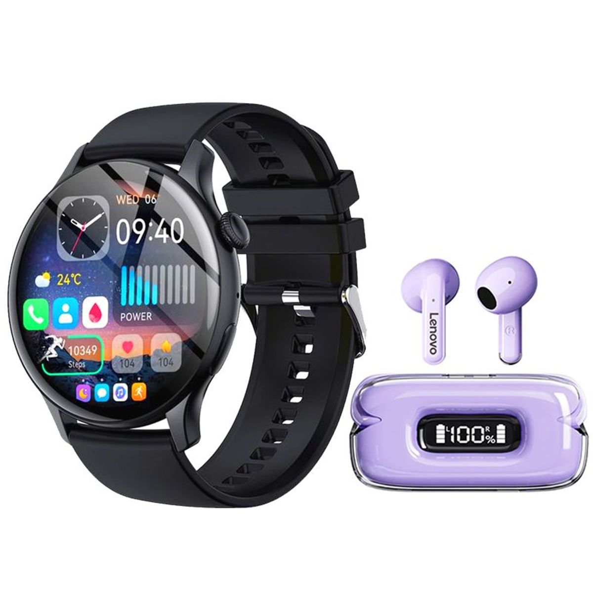 LENOVO - Lenovo X15 II De Audífonos tws-Morado y Toumi Watch GT-H8-Negro