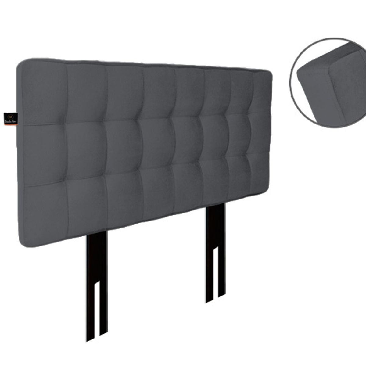 BARAKA HOME - Cabecera Maltes Patas Desmontables 1.5 plz - Gris Oscuro