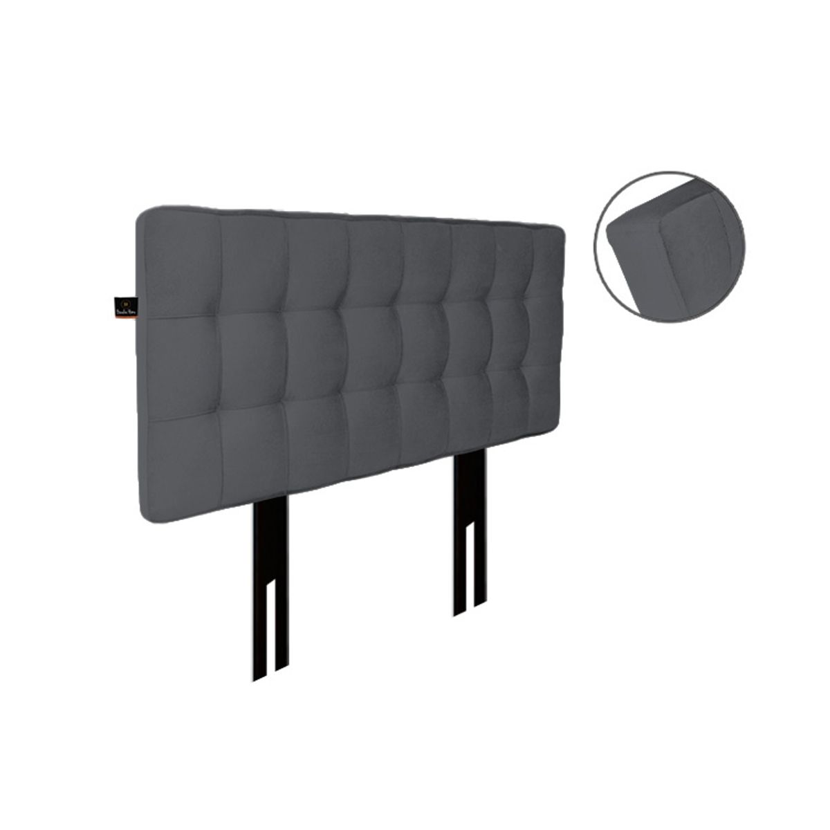 BARAKA HOME - Cabecera Maltes Patas Desmontables 1.5 plz - Gris Oscuro