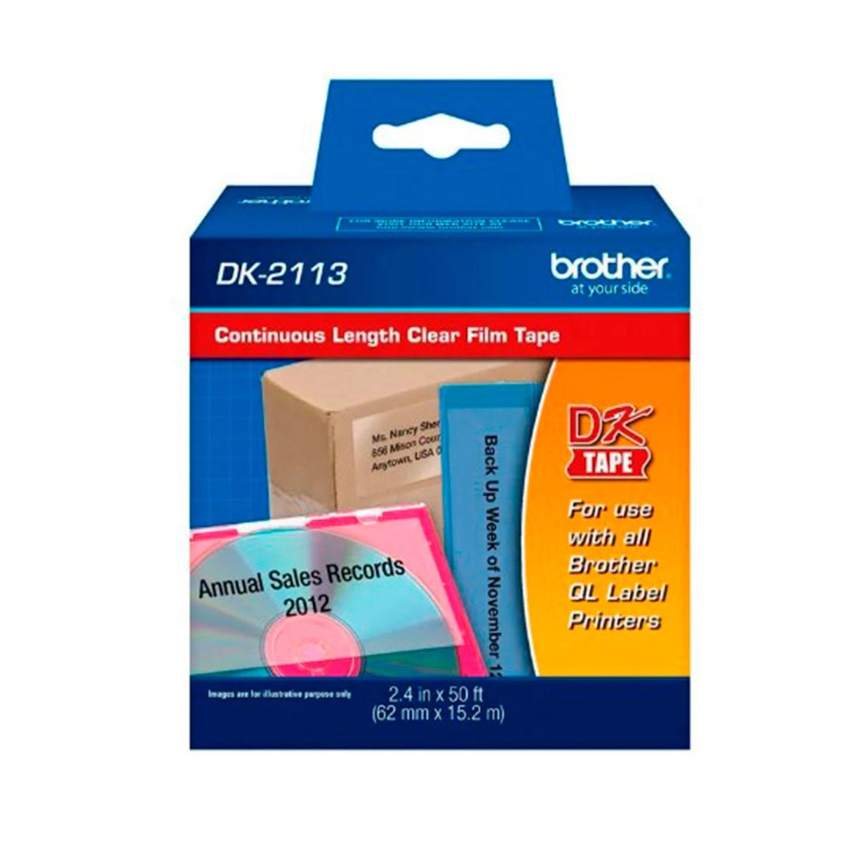 BROTHER - CINTA BROTHER DK-2113 QL700/QL710W/QL1060N 62MM X 15.24MT P/N: DK2113