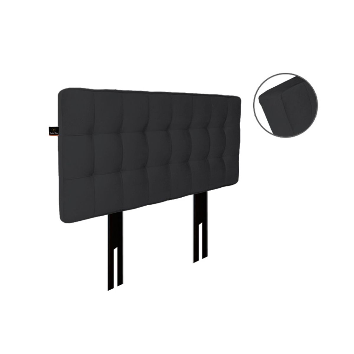 BARAKA HOME - Cabecera Maltes Patas Desmontables 1.5 plz - Negro