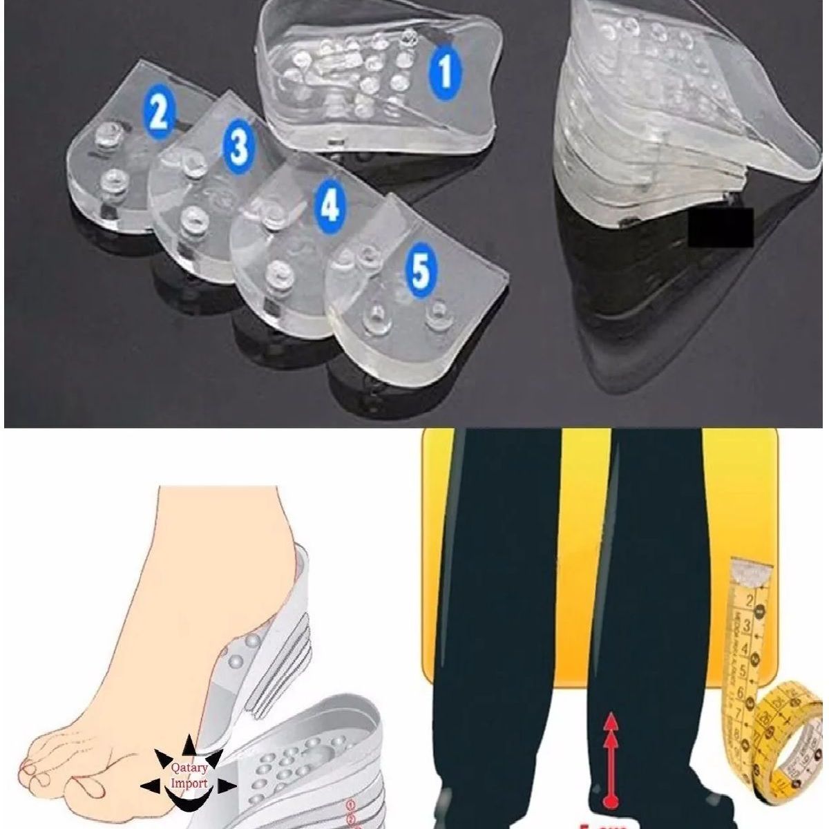 GENERICO - Plantillas Elevadoras Calzados Hasta 5 cm