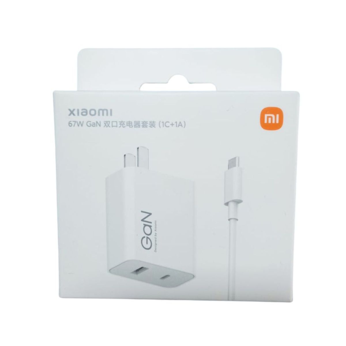 XIAOMI - Cargador de Pared Xiaomi 67W Gan de doble puerto Usb-C y Usb-A -Blanco