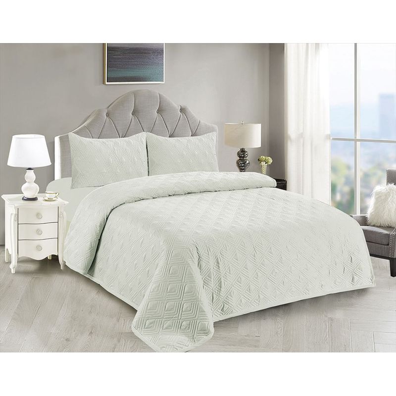 CASATEX - Cubrecama y Juego de sábanas Queen 100 % Algodón - HUESO