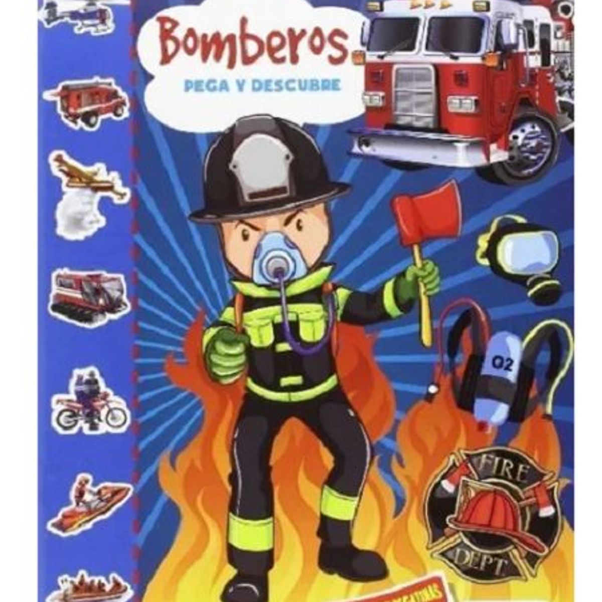 GENERICO - Libro Infantil Bomberos Pega y Descubre