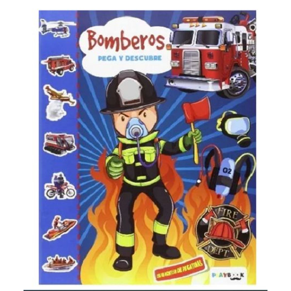 GENERICO - Libro Infantil Bomberos Pega y Descubre