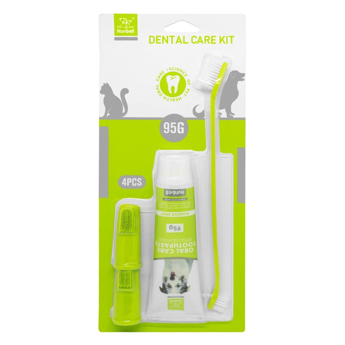 KELLER - Kit Cepillo  Pasta de Dientes para Perros Mascotas VD NB0