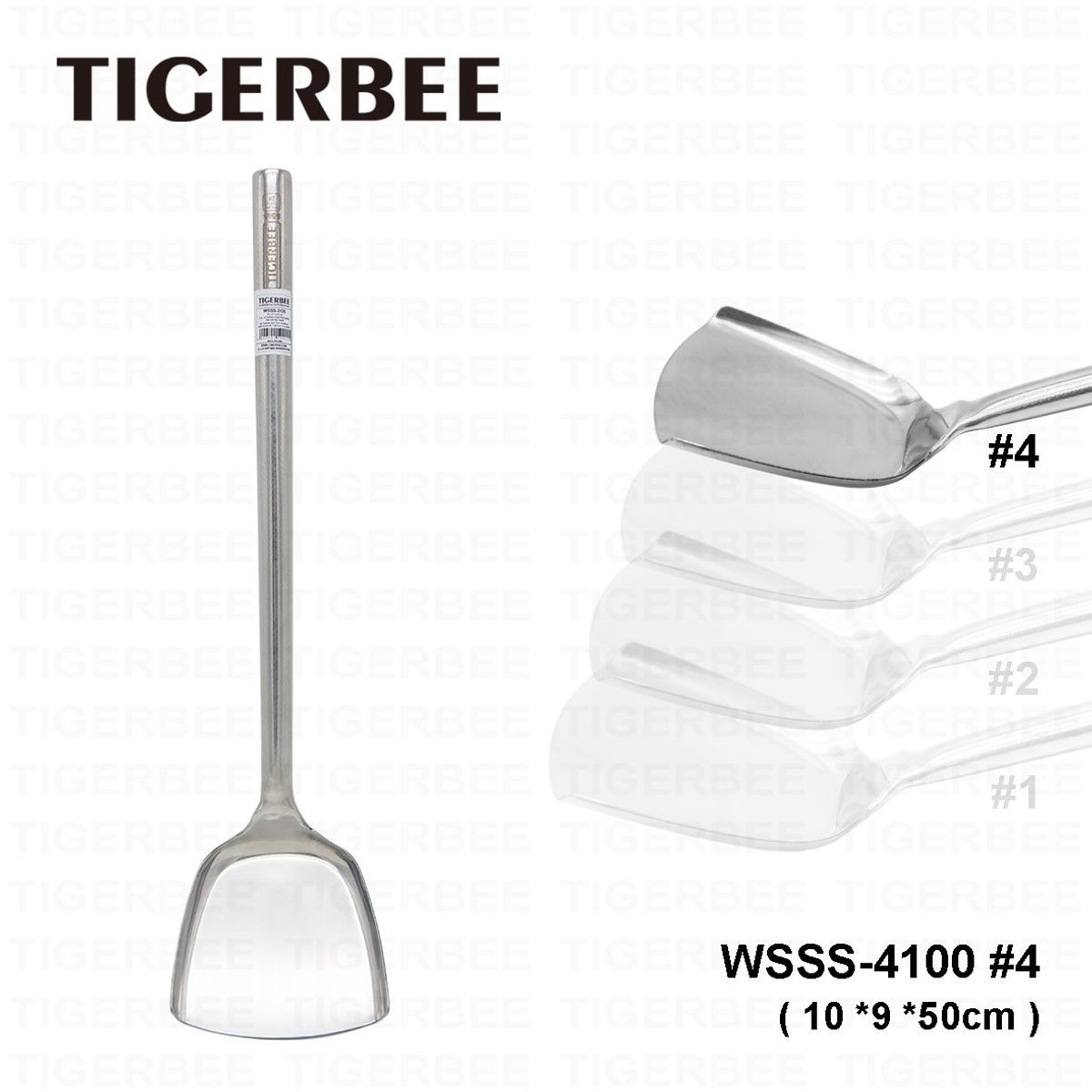 TIGERBEE - ESPATULA DE ACERO INOX CON MANGO ANTIDESLIZANTE  "SIZE 4"