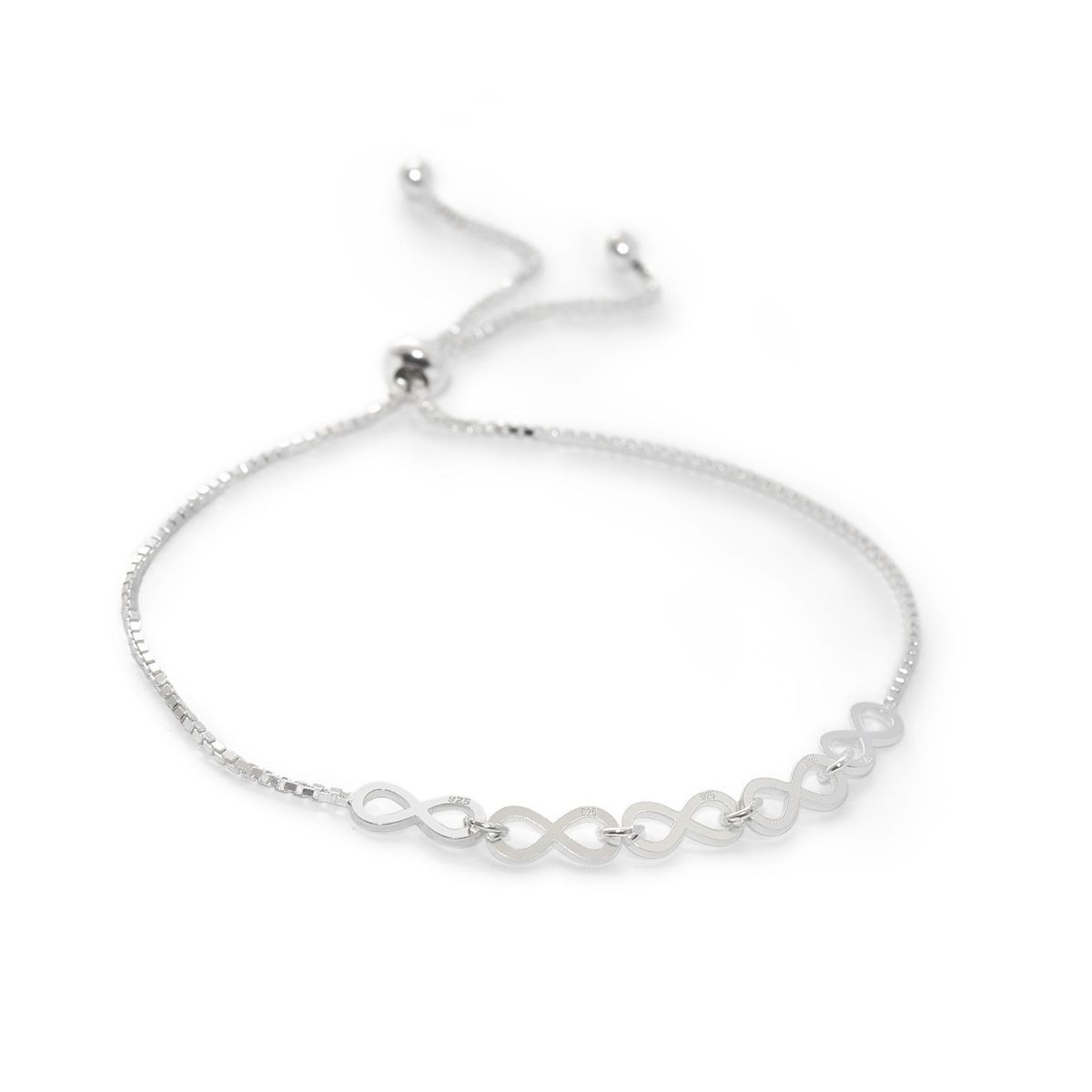 AMBAR JOYERIA - Pulsera de Plata 925 5 Infinitos Silver