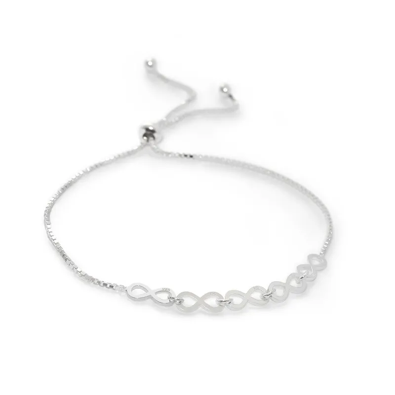 AMBAR JOYERIA - Pulsera de Plata 925 5 Infinitos Silver