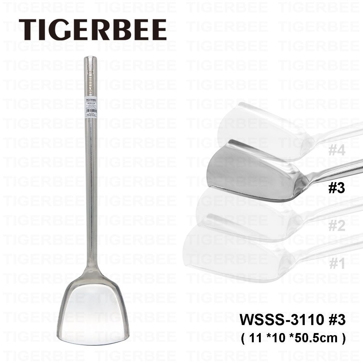 TIGERBEE - ESPATULA DE ACERO INOX CON MANGO DE MADERA  "SIZE 3"